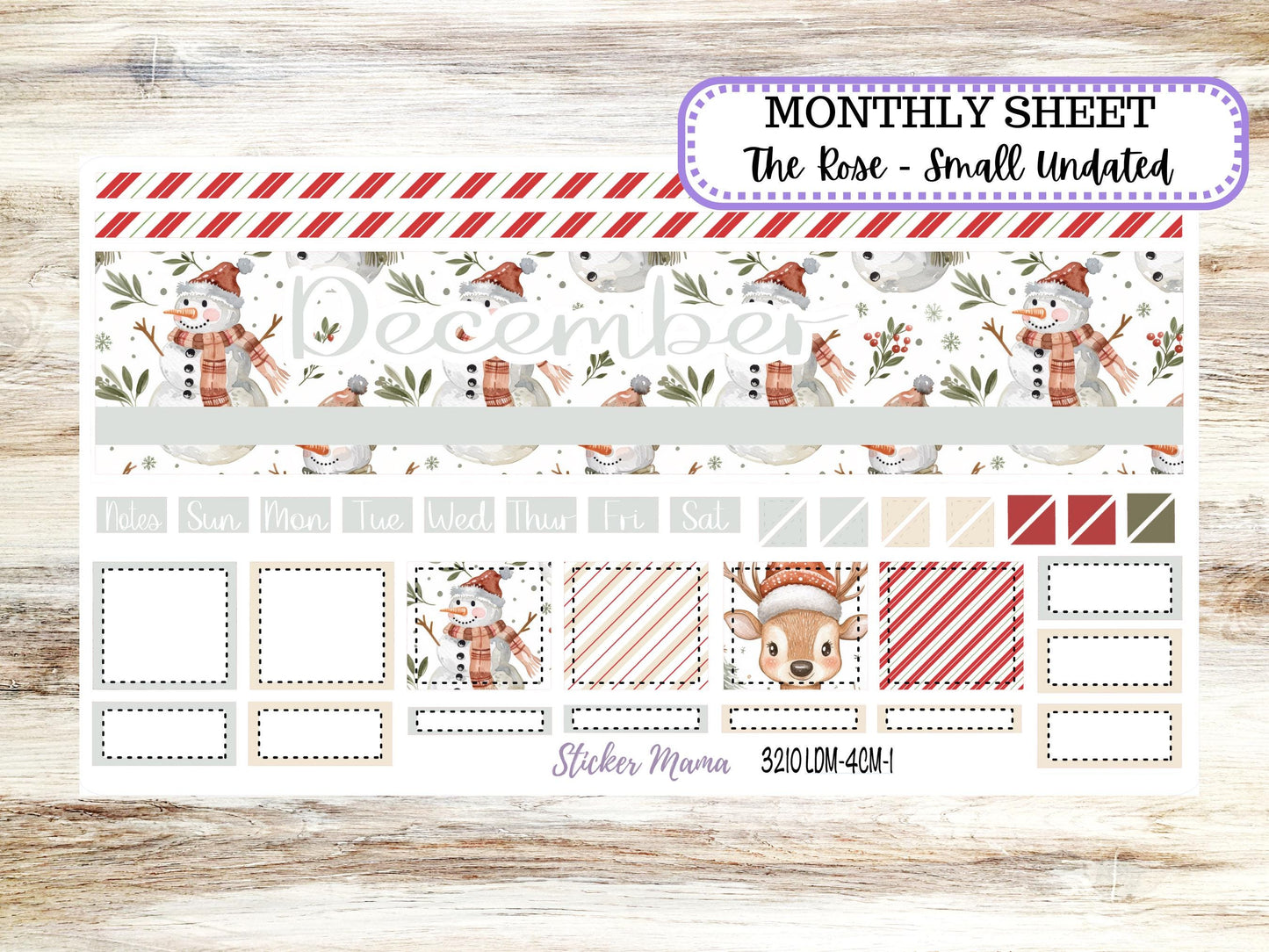 LD "Th Rose" Small || 4 COLUMN Mini (formerly the project mini) Size Planner Kit #3210 || Frosty Friends || Project Stickers || June 25