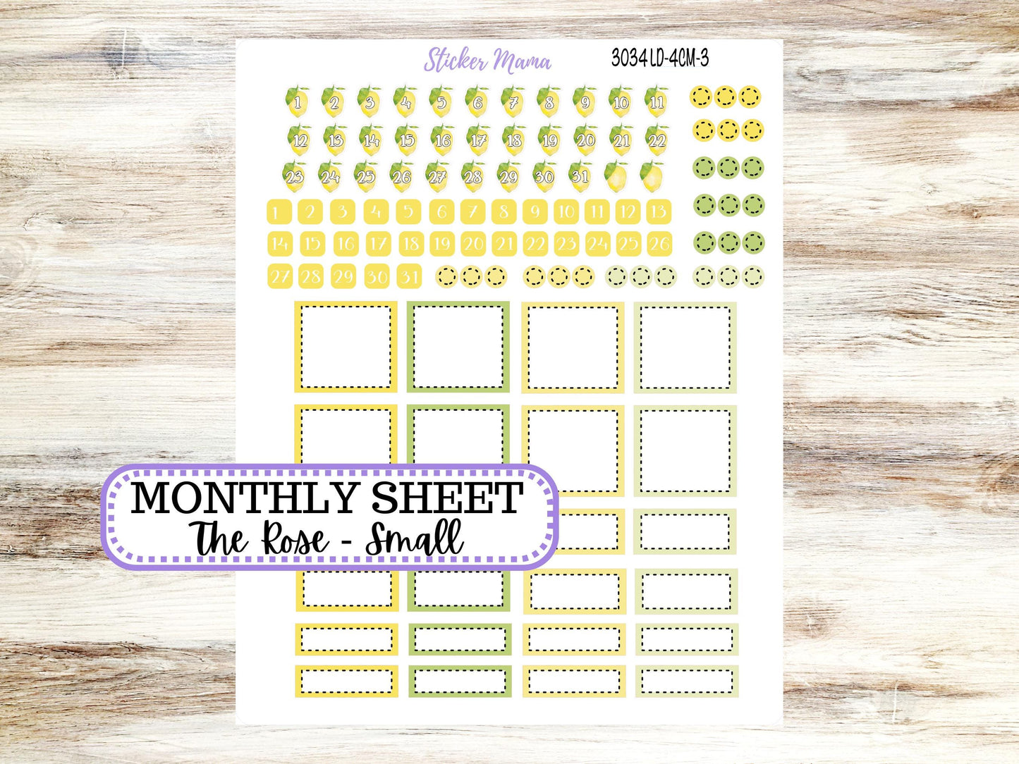 LD "Th Rose" Small || 4 COLUMN Mini (formerly the project mini) Size Planner Kit #3034 || Fresh Squeeze || Project Stickers || 11-25