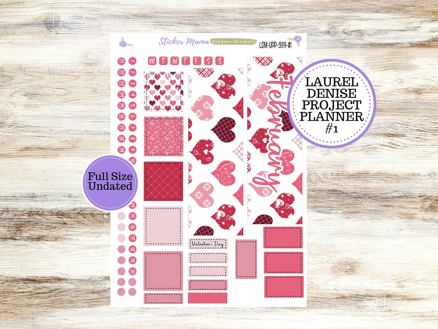 LAUREL DENISE PROJECT February Planner Kit #3119 || Heartfelt Joy || Laurel Denise Kit || Laurel Denise Stickers ||  || February ld