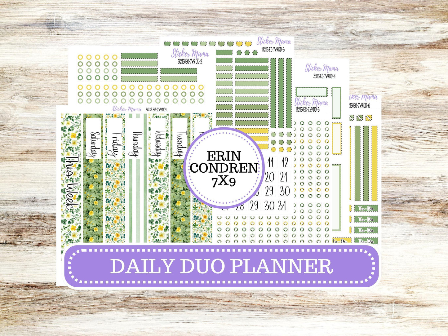 ERIN CONDREN Daily Duo Planner Kit DD-3213 || March - Lucky Blossoms || Daily Duo Planner Sticker Kit || Erin Condren ||