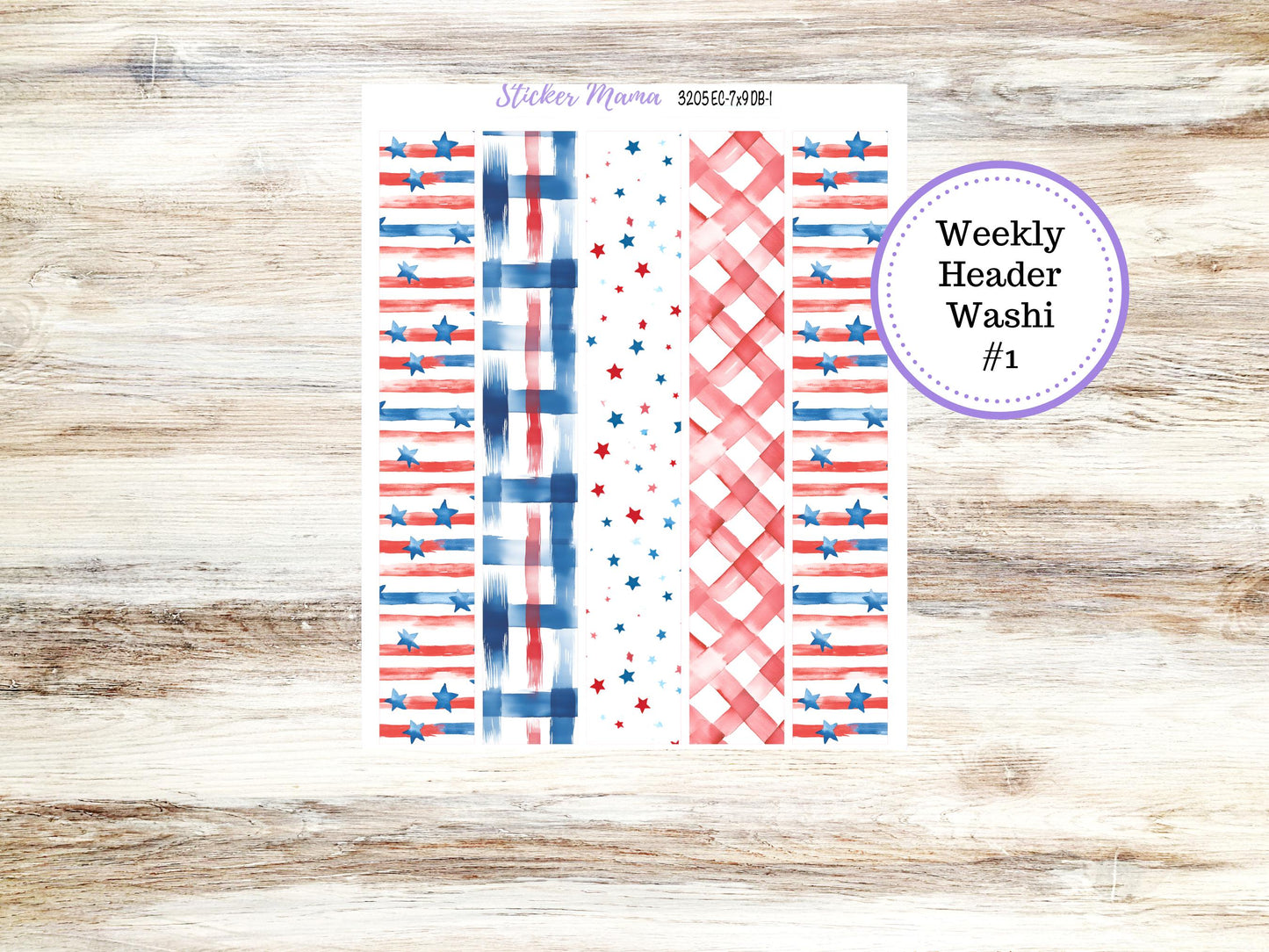 Erin Condren Dashboard Planner Sticker | Kit DB-3205 Patriotic Festivities