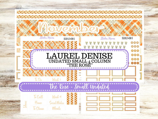 LD "Th Rose" Small || 4 COLUMN Mini (formerly the project mini) Size Planner Kit #3208 || Fall Fields || Project Stickers || June 25