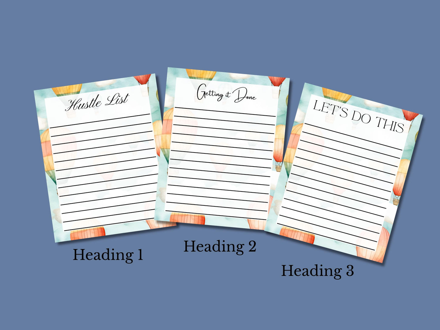 Hot Air Balloons 3113 Notepad | 4 x 5 | To Do List | Shopping List | Note Pad