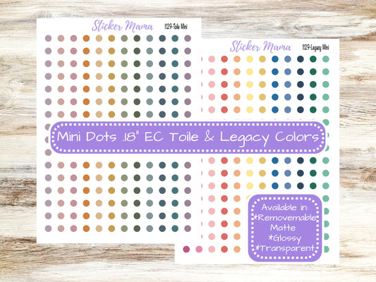 Mini Dots .18" | Transparent Circles | Glossy Dots | Matte Colored Dots | Erin Condren Toile | Erin Condren Legacy