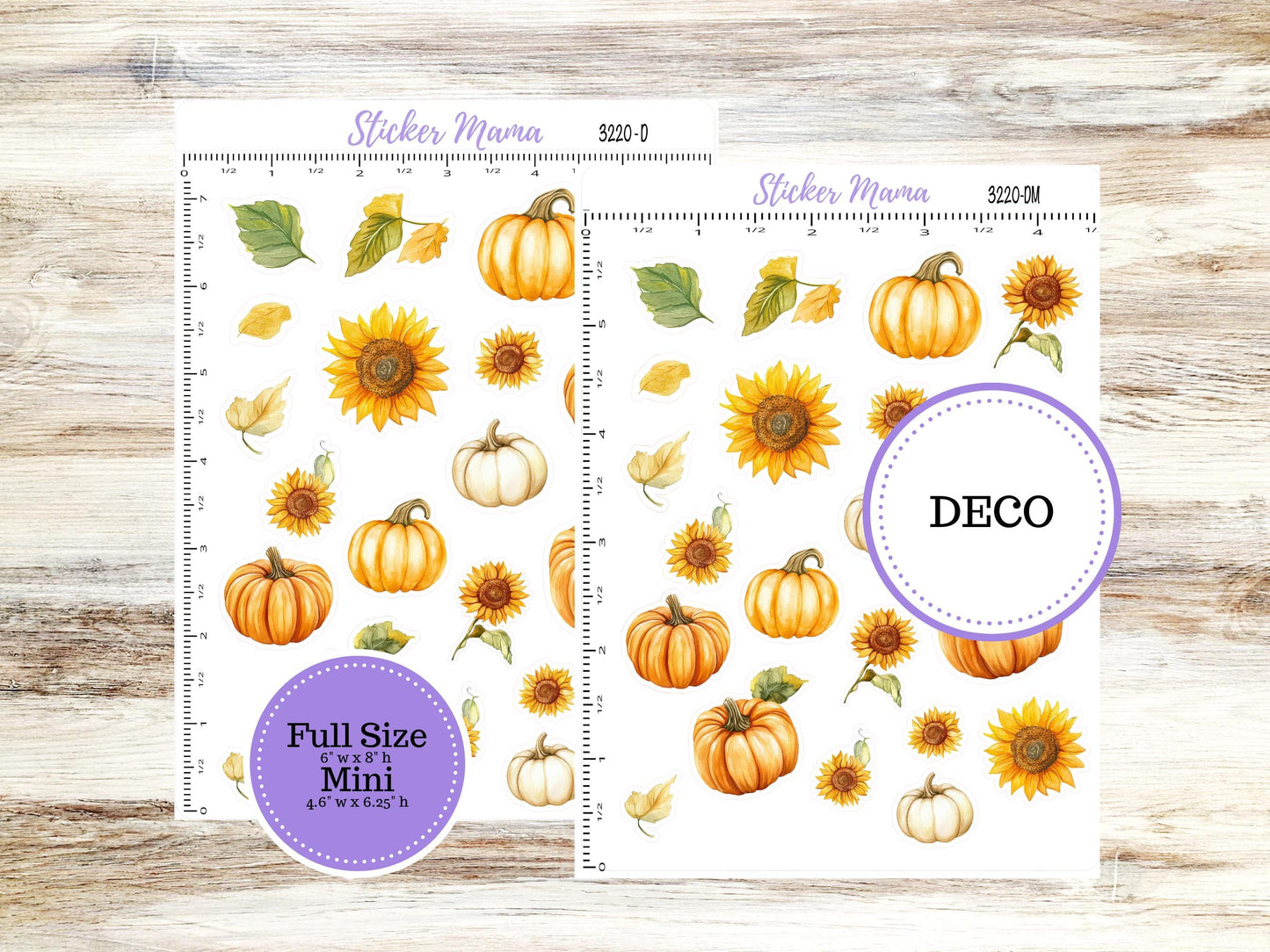 Deco Planner Stickers | Sunflower Harvest 3220