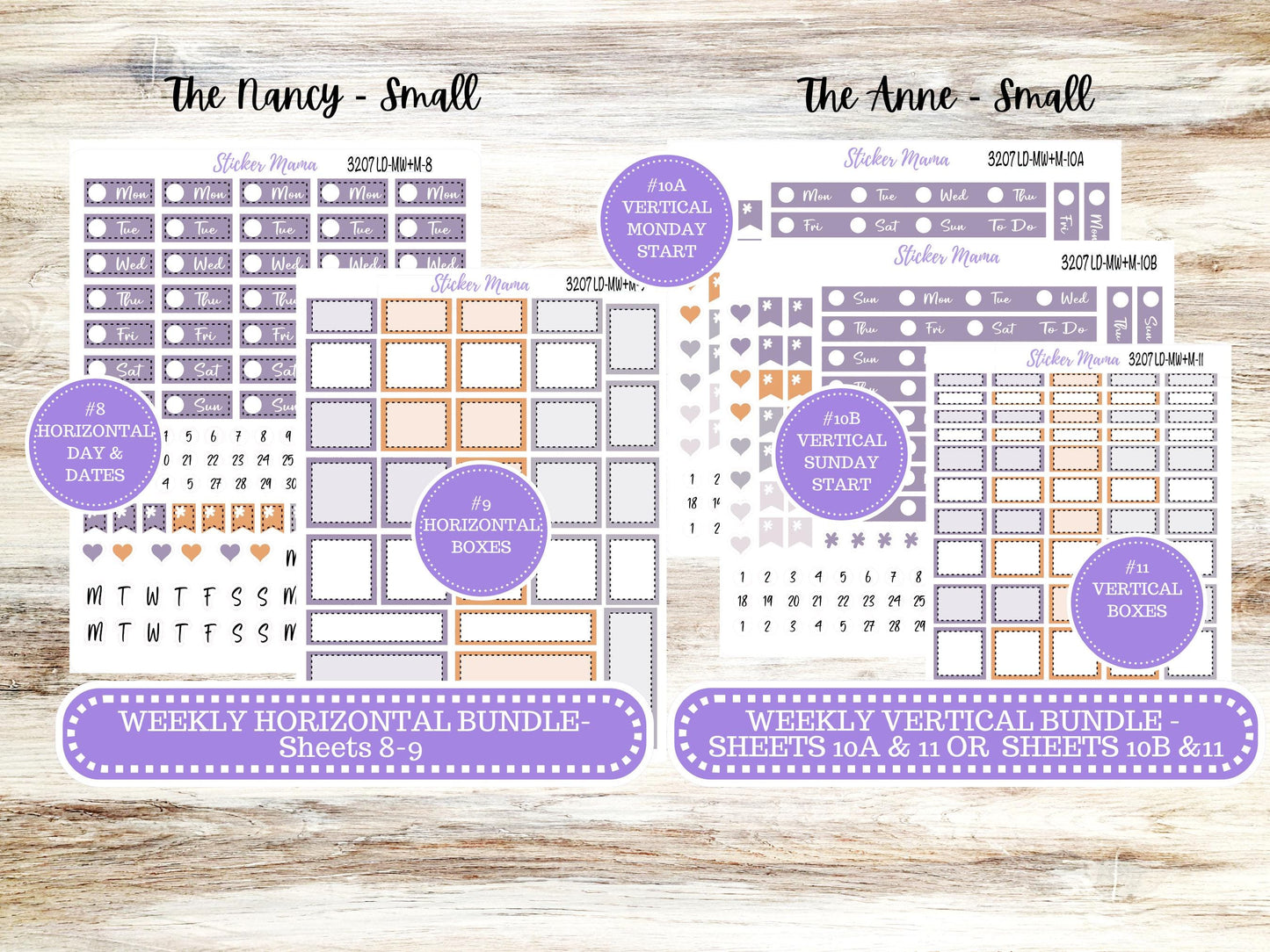 LD SMALL "The Anne" & "The Nancy" || MINI Week + Month Planner Kit #3207 || Laurel Denise Horizontal Vertical || Haunted Haven || Aug 25