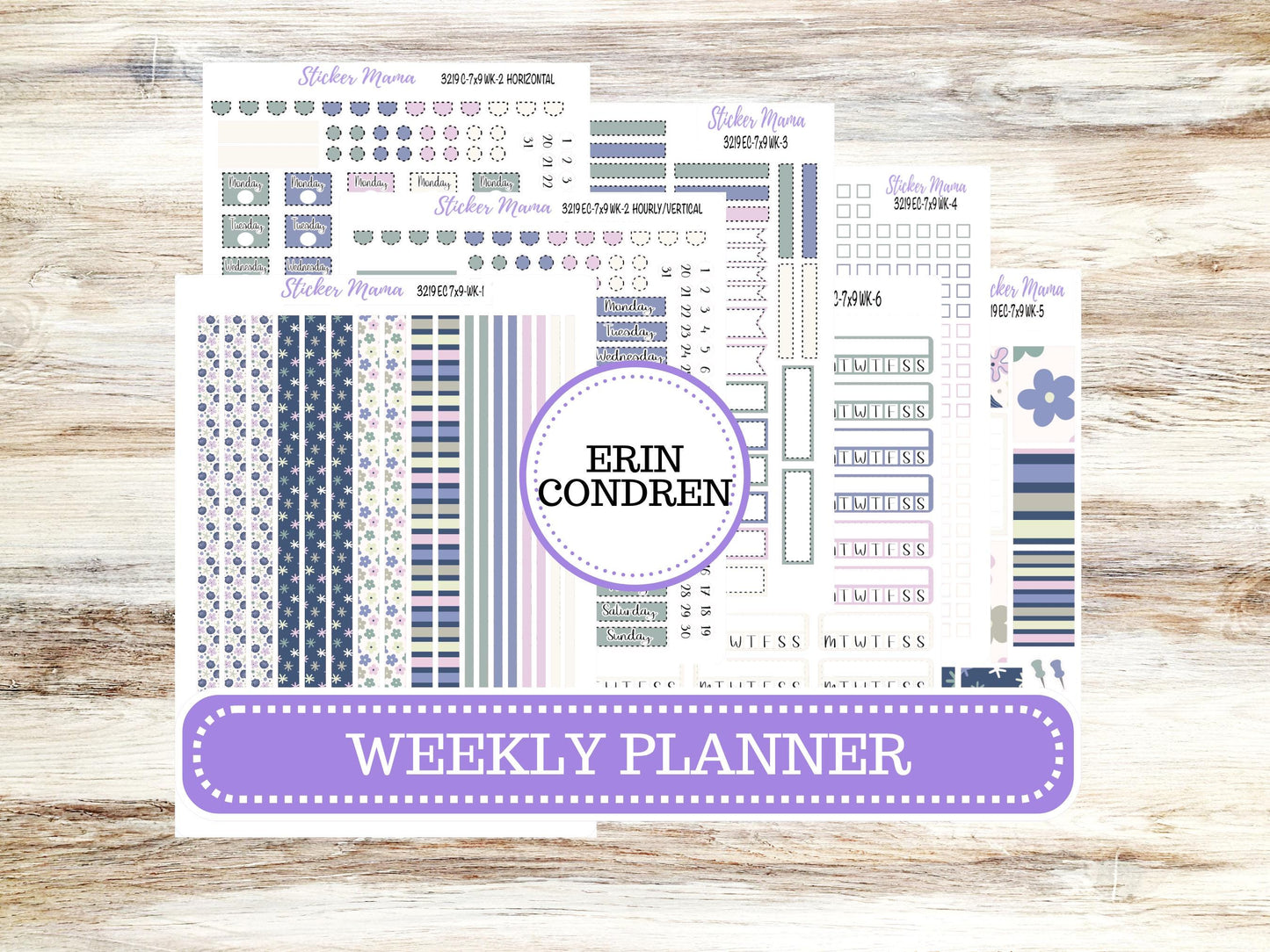 Erin Condren Weekly Planner Kit | Vertical & Hourly Stickers | WK-3219 Tropical Trinkets
