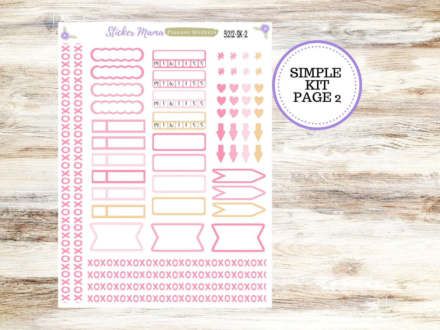 SIMPLE KIT  || #3212 || Love Notes || Any Kind Planner || Planner Stickers || Planner Stickers