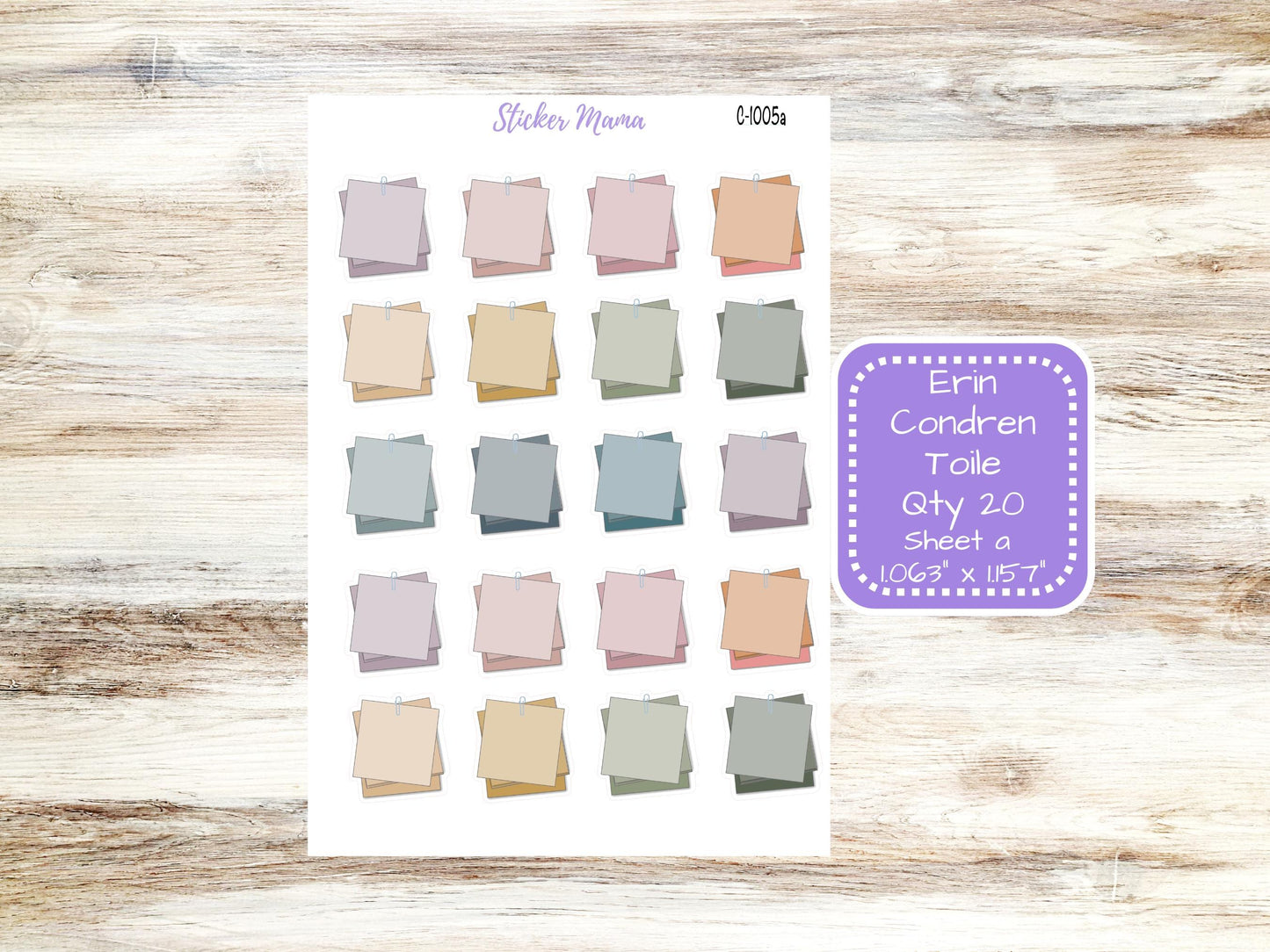 C-1005 POST IT PLANNER Stickers || Erin Condren Toile