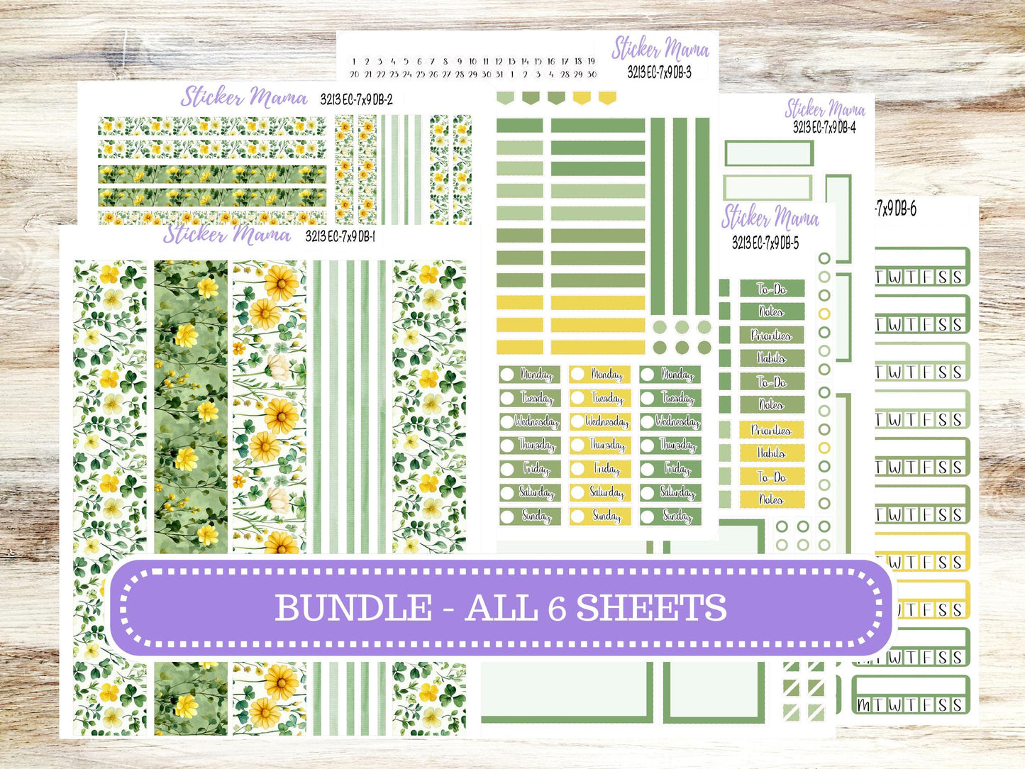 ERIN CONDREN Dashboard Planner Kit DB-3213 || March - Lucky Blossom || Dashboard Planner Sticker Kit || Erin Condren ||