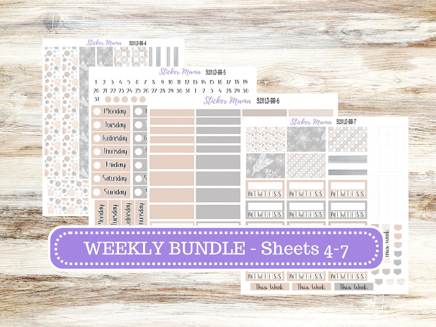 LD BOOK-BOUND Planner Kit #3211 || The Mae || The Kristy || Pastel Wonderland || January Laurel Denise Sticker Kit ||  10-25