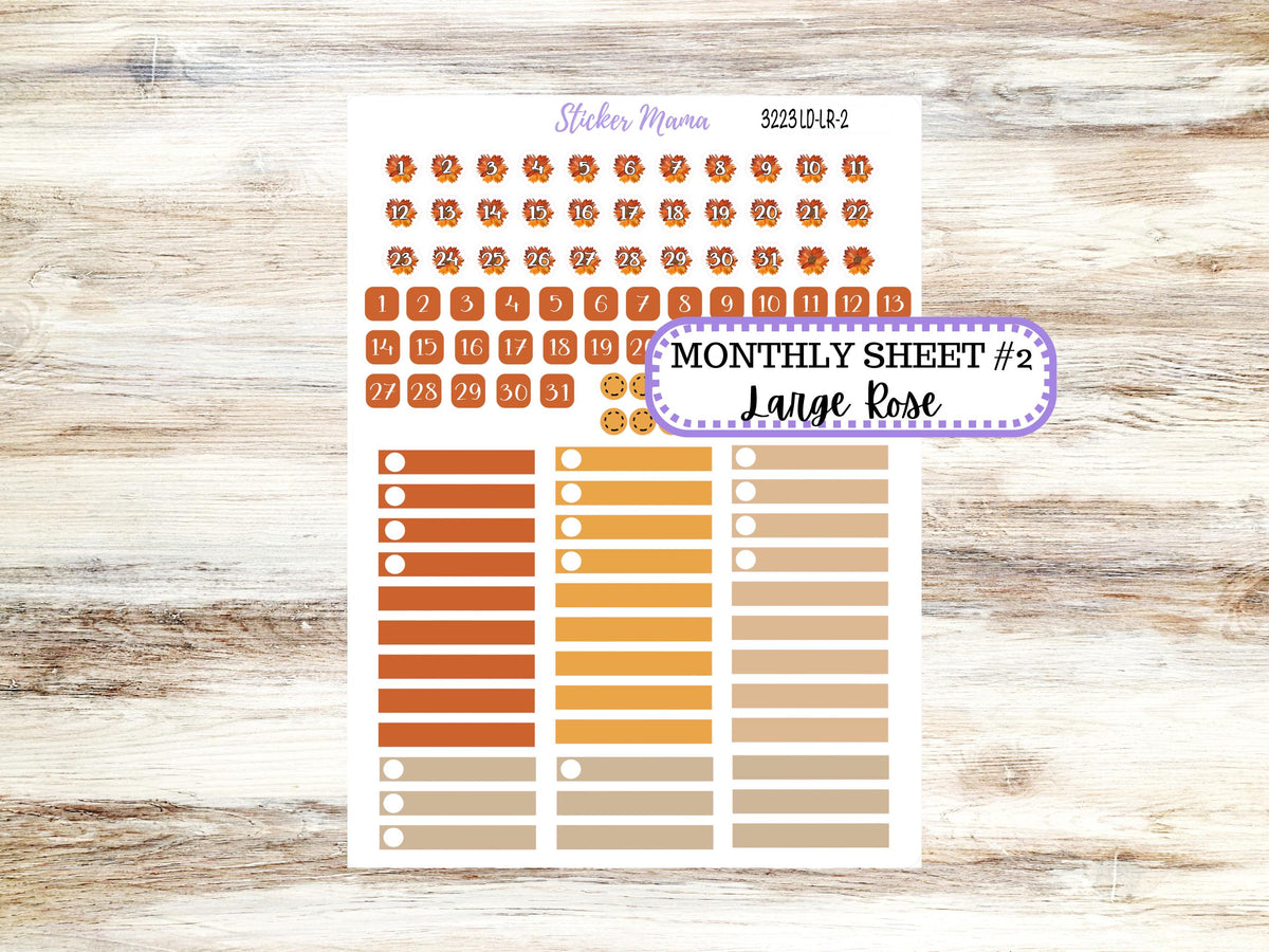 Laurel Denise Large Rose Planner Sticker Kit | November Fall Pressed Flowers 3223 | 8-26