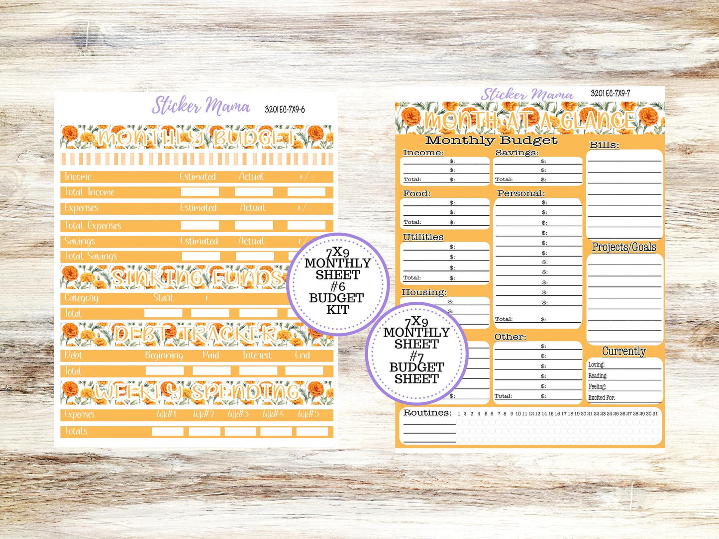 Erin Condren 7x9 Monthly Planner Sticker Kit | 3201 Fall Colors | Undated Choose your Own Month | 4-26