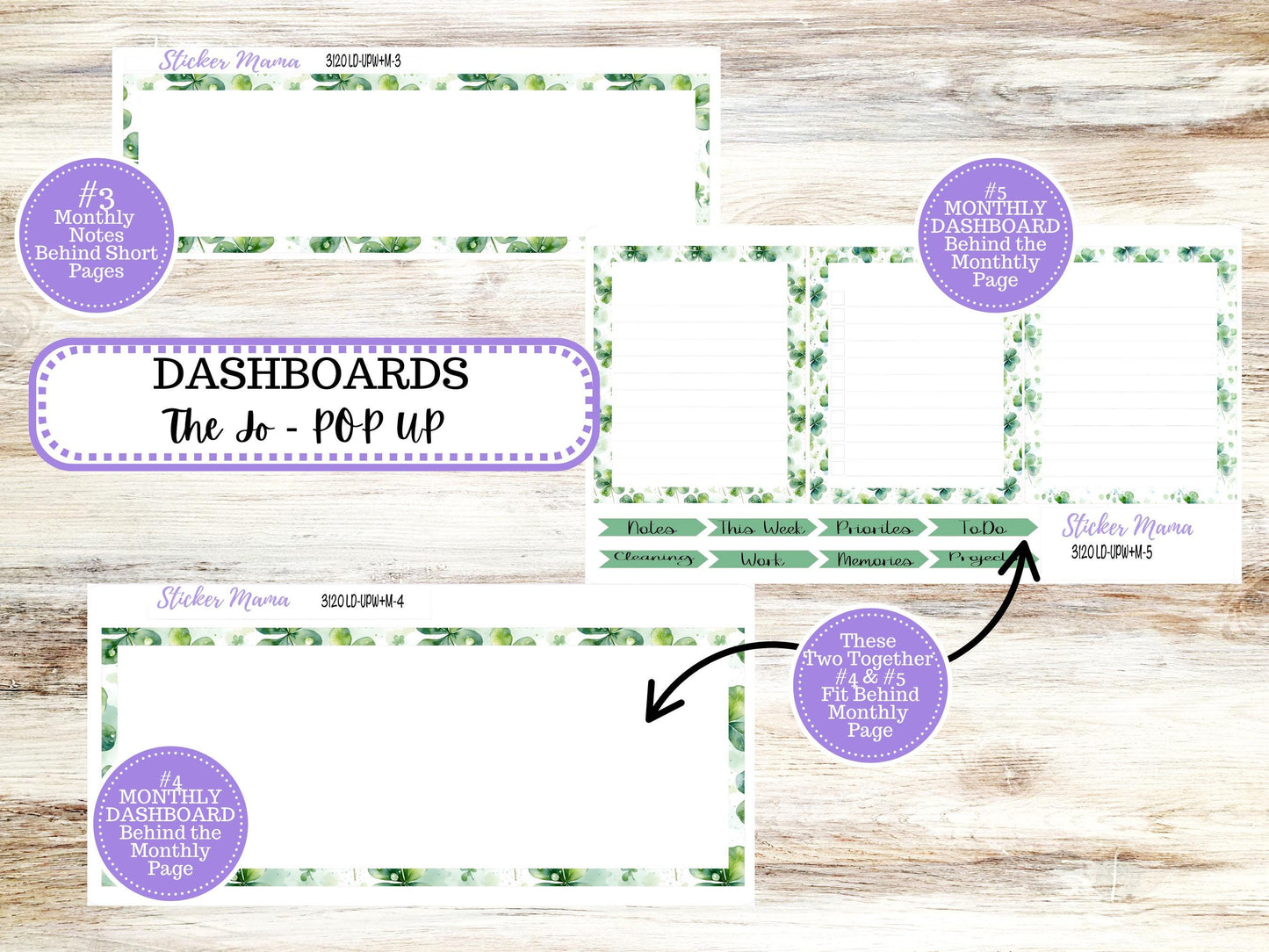 LD POP-UP Week+Month Planner Kit #3120 || The Jo || March Shamrock Magic || Laurel Denise Kit || Laurel Denise Stickers || 11-25