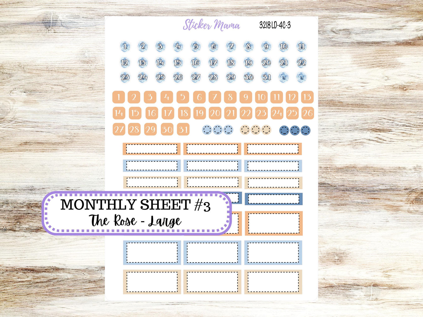 Laurel Denise Large Rose Planner Sticker Kit | 4-COLUMN (formerly project) | August 3218 Blossom Breeze | 5-26