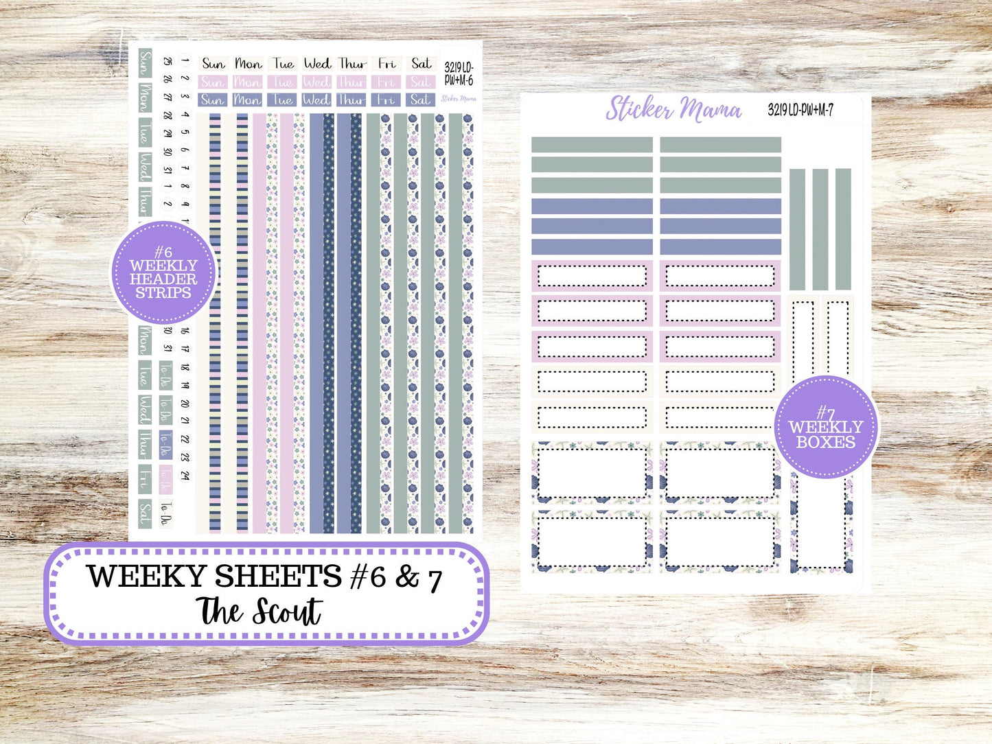 Laurel Denise Large Scout Planner Sticker Kit | Portrait Weekly + Monthly | August Blossom Breeze 3219 | 5-26