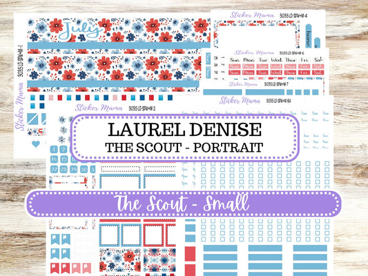 Laurel Denise Small Scout Planner Sticker Kit | Portrait Weekly + Monthly | July American Dream 3035 | 4-26