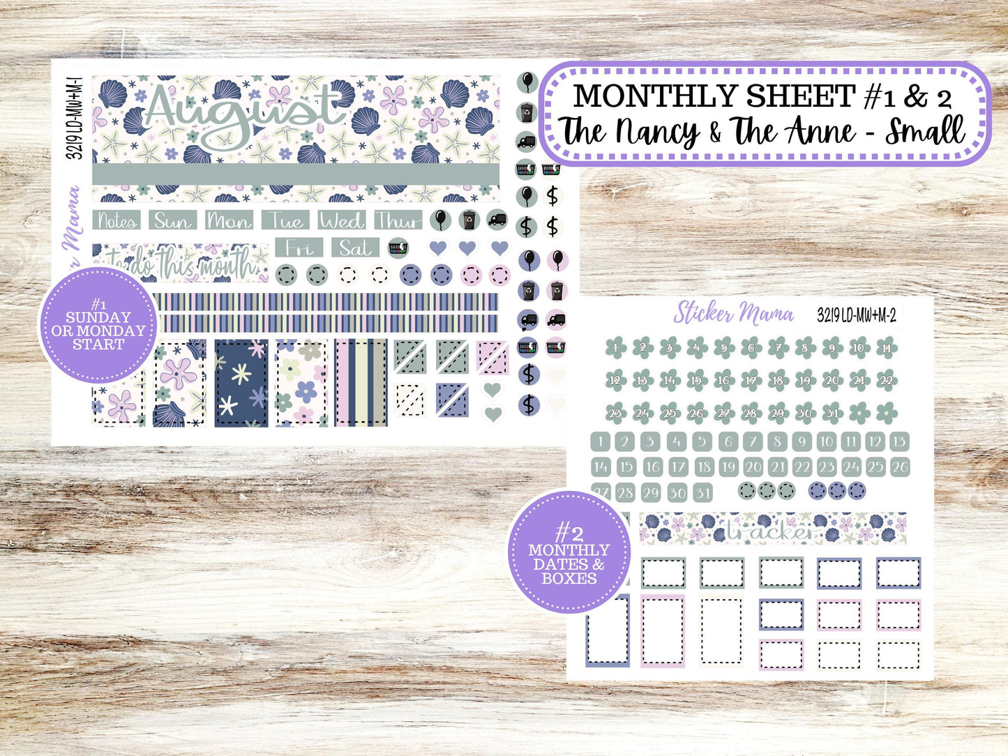 Laurel Denise Small Anne and Nancy Planner Sticker Kit | August 3219 Tropical Trinkets | 5-26
