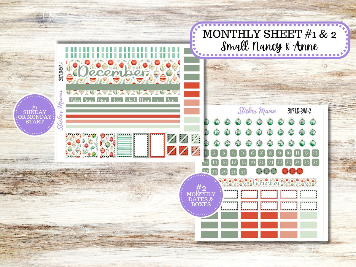 Laurel Denise Small Anne and Nancy Planner Sticker Kit 3117 | December Jolly Jewels | 9-26
