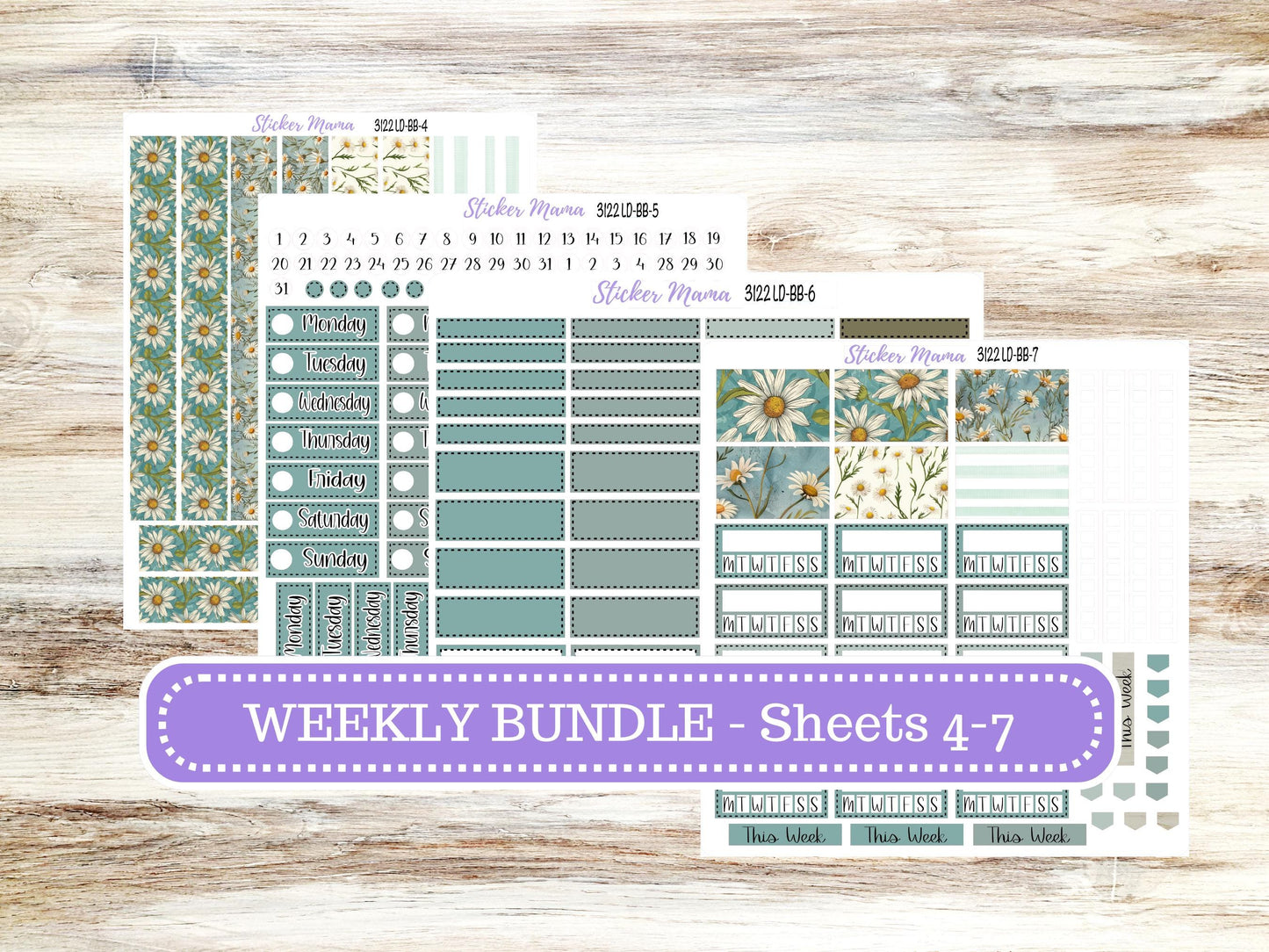 LD BOOK-BOUND Planner Kit #3213 || The Mae || The Kristy || Lucky Blossom || March Laurel Denise Sticker Kit ||  11-25