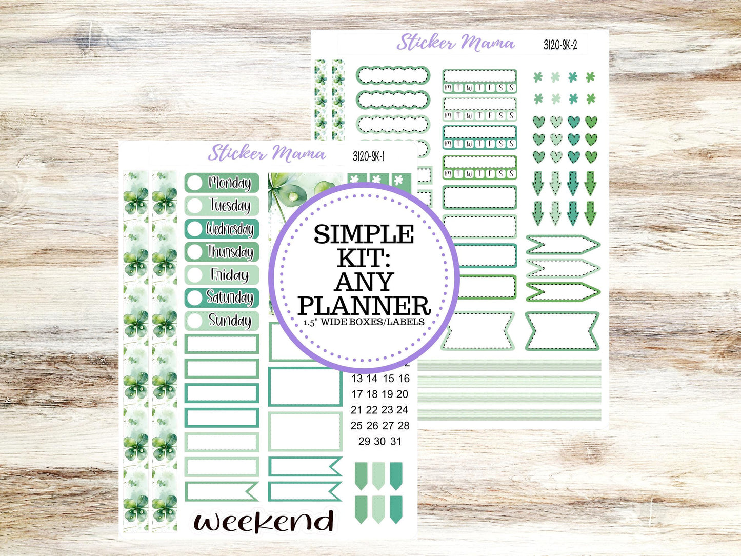 SIMPLE KIT  || #3120 || Shamrock Magic || Any Kind Planner || Planner Stickers || Planner Stickers