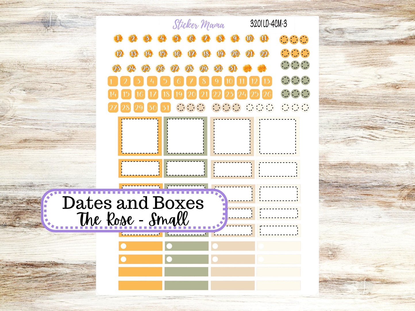 Laurel Denise Small Rose Planner Sticker Kit | 4 Column Mini | Project Mini  | Month of your Choice 3201 Fall Colors | 5-26
