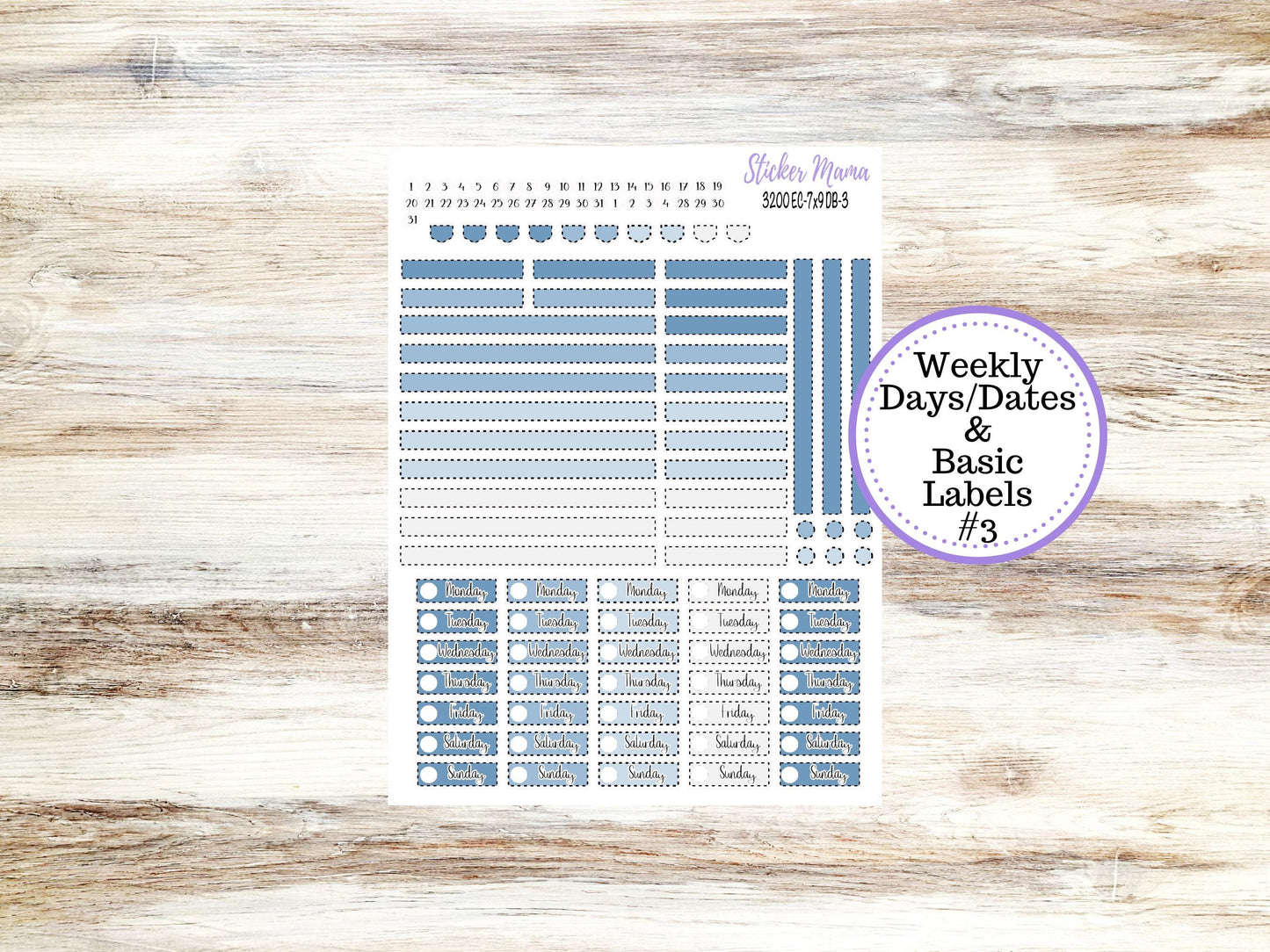 ERIN CONDREN Dashboard Planner Kit DB-3200 || Blue Blossom || Dashboard Planner Sticker Kit || Erin Condren ||