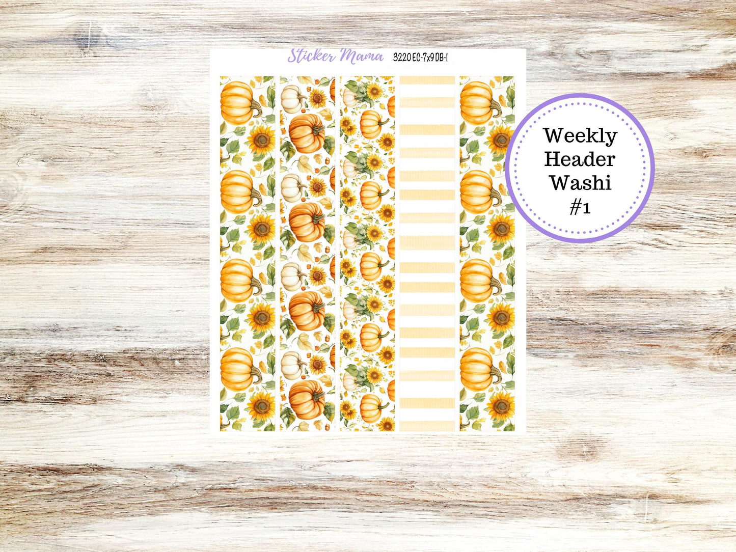 Erin Condren Dashboard Planner Sticker Kit | DB 3220 Sunflower Harvest