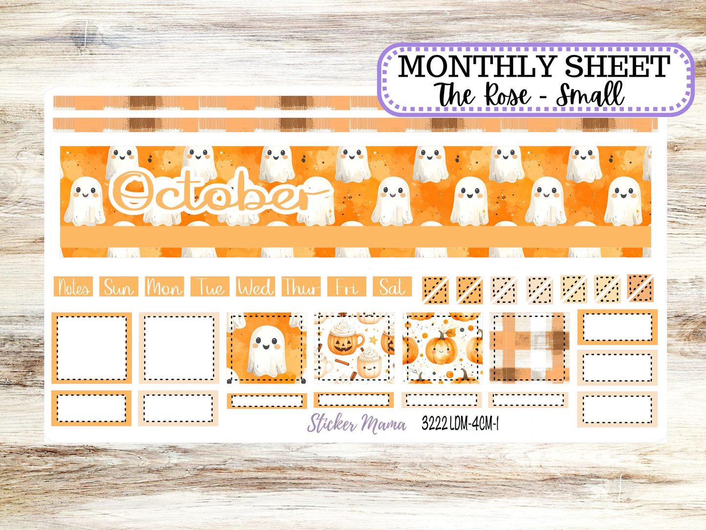 Laurel Denise Small Rose Planner Sticker Kit | 4 Column Mini | Project Mini  | October Cozy Ghost 3222 | 7-26