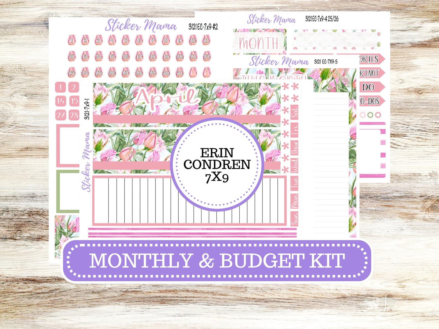ERIN CONDREN Monthly Kit-3121 || 7X9 || April Easter Petalss - 7x9 ec Monthly Kit || Monthly Planner Kits || 12-25