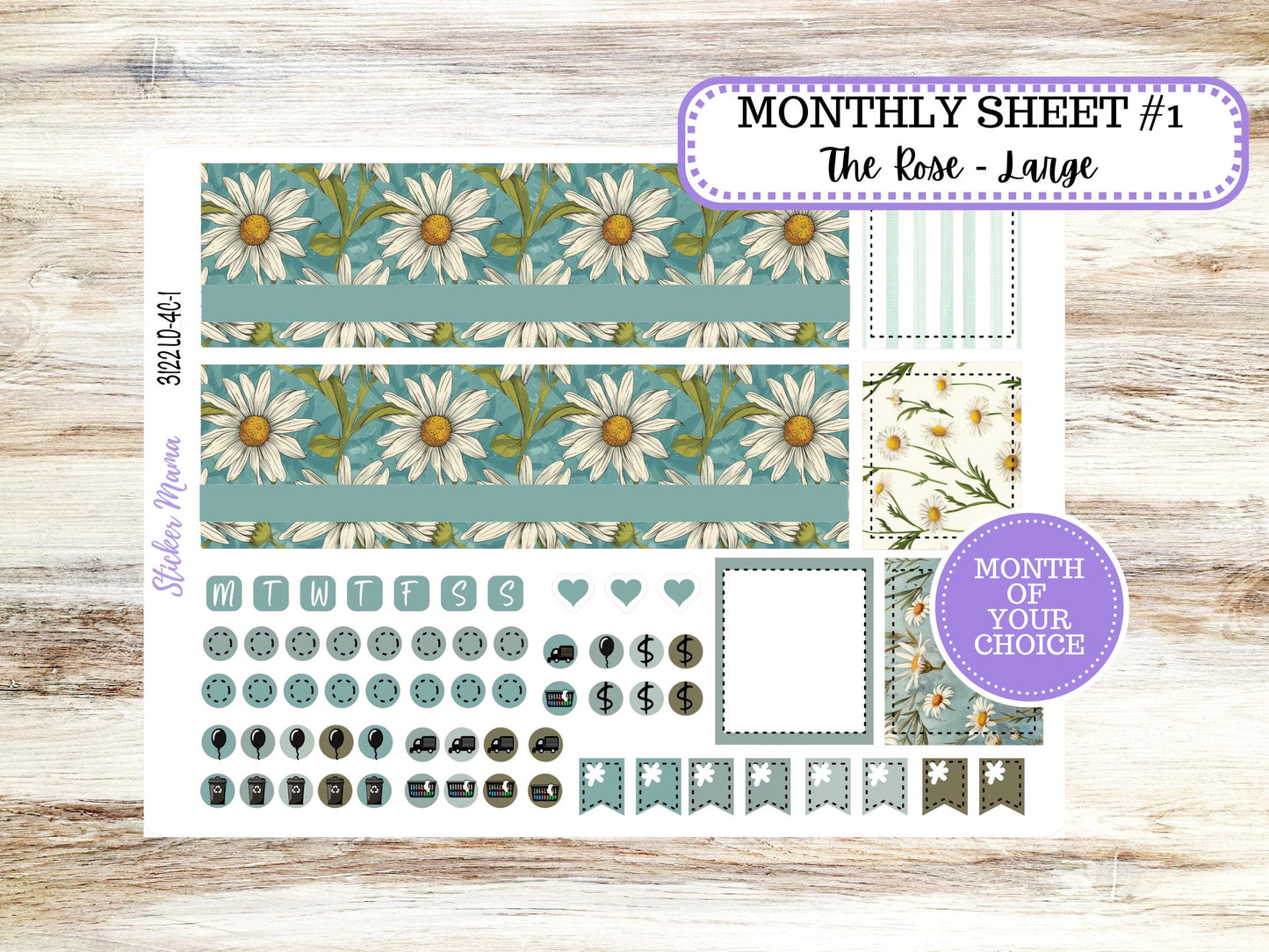 LD "The Rose" Large || 4-COLUMN (formerly project)  Planner Kit #3122 || Vintage Bloom || Laurel Denise Stickers || 11-25