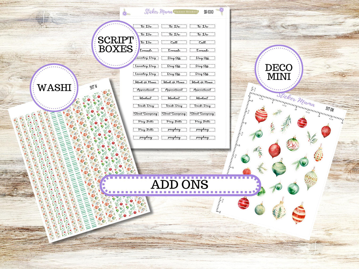 Laurel Denise Large Rose Planner Sticker Kit 3117 | December Jolly Jewels | 9-26