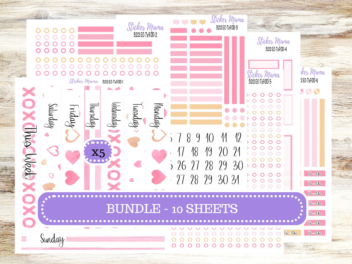 ERIN CONDREN Daily Duo Planner Kit DD-3212 || February - Love Notes || Daily Duo Planner Sticker Kit || Erin Condren ||