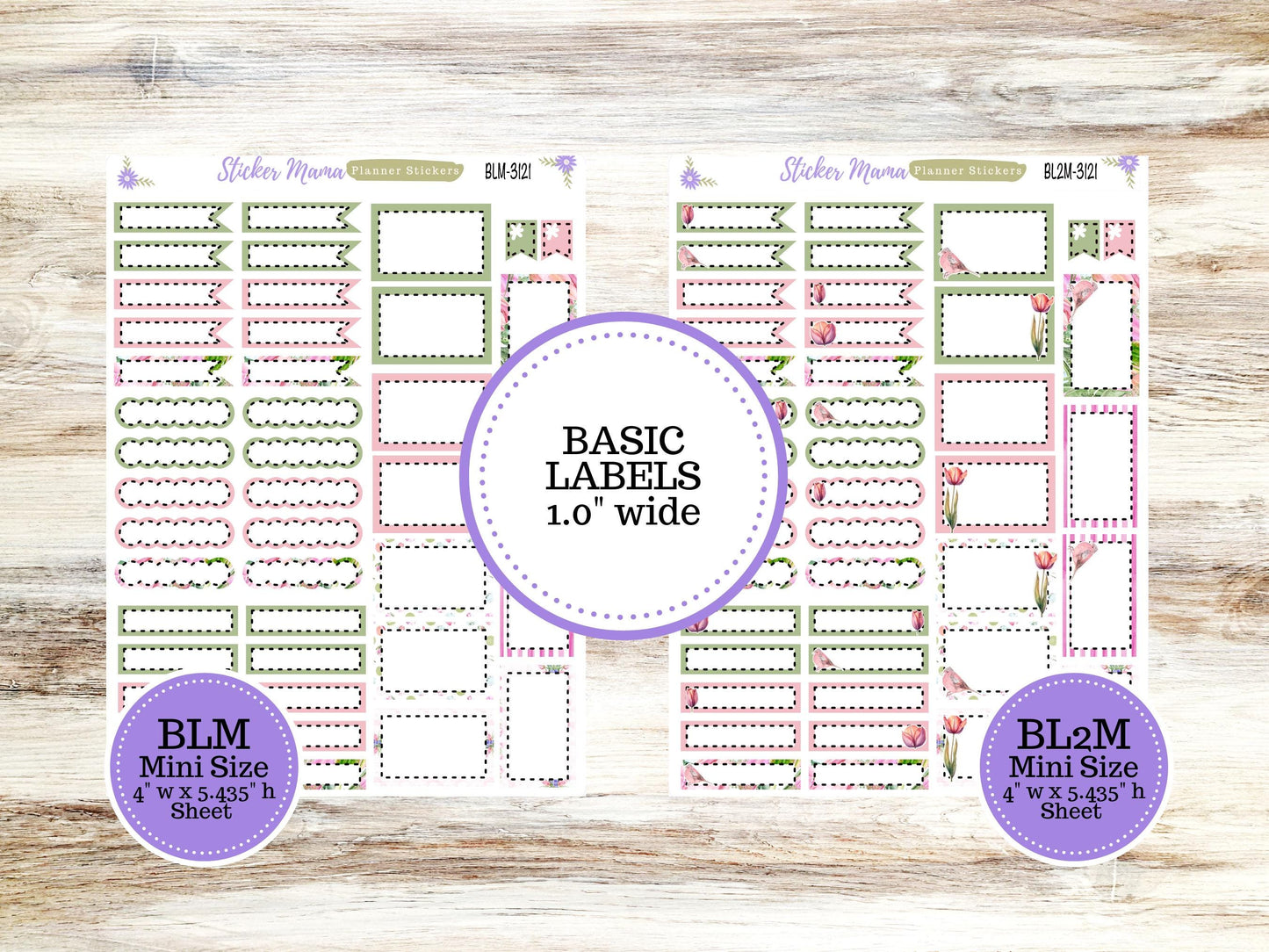 BL-3121 || Easter Petals Stickers || Basic Label Stickers - Planner Stickers - Half Boxes - Planner Stickers