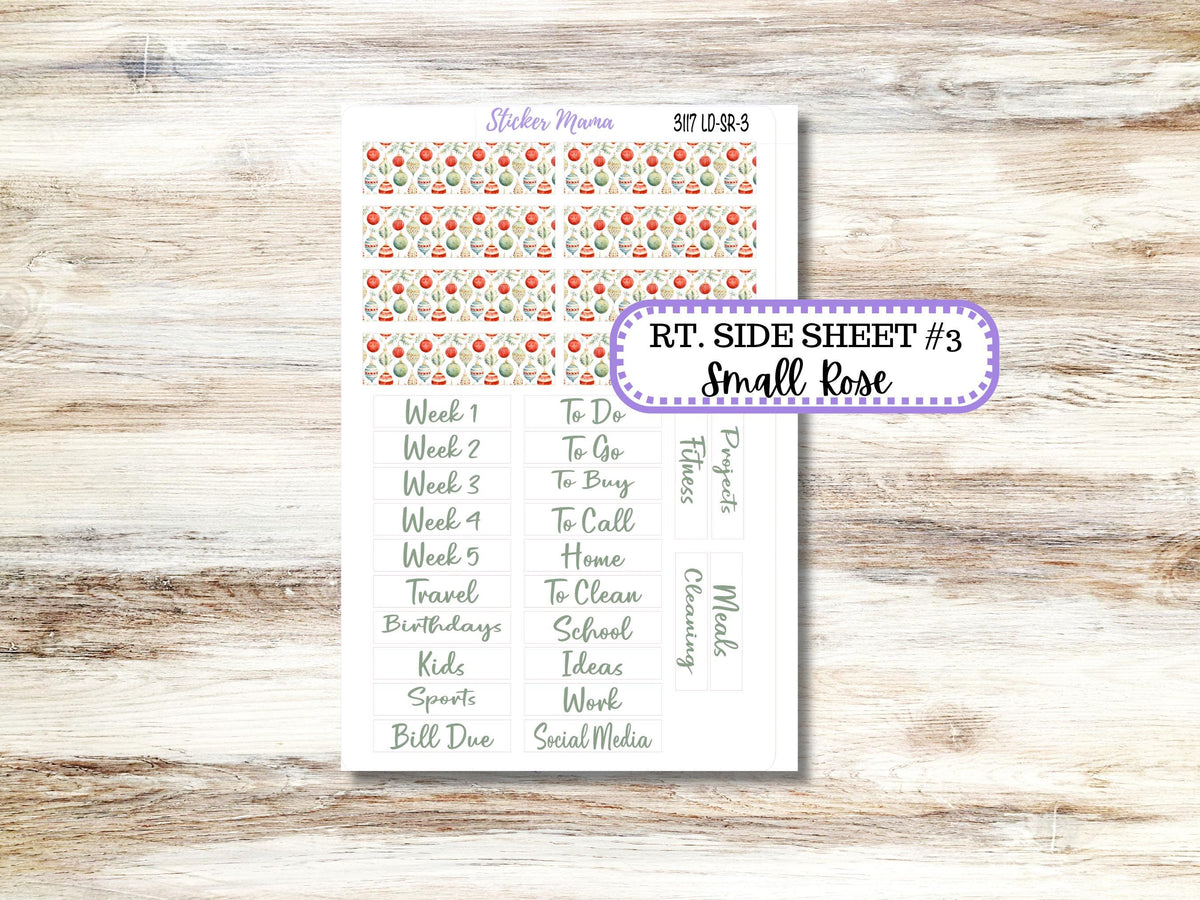 Laurel Denise Small Rose Planner Sticker Kit 3117 | 4 Column Mini | December Jolly Jewels | 9-26