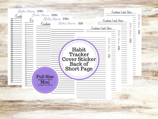 LAUREL DENISE PLANNER - Customizable Habit Tracker Cover Sticker