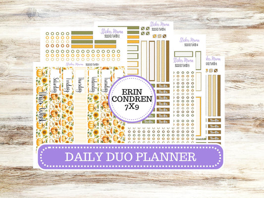 Erin Condren Daily Duo Planner Kit DD 3220 | Sunflower Harvest  | Full Month Kit
