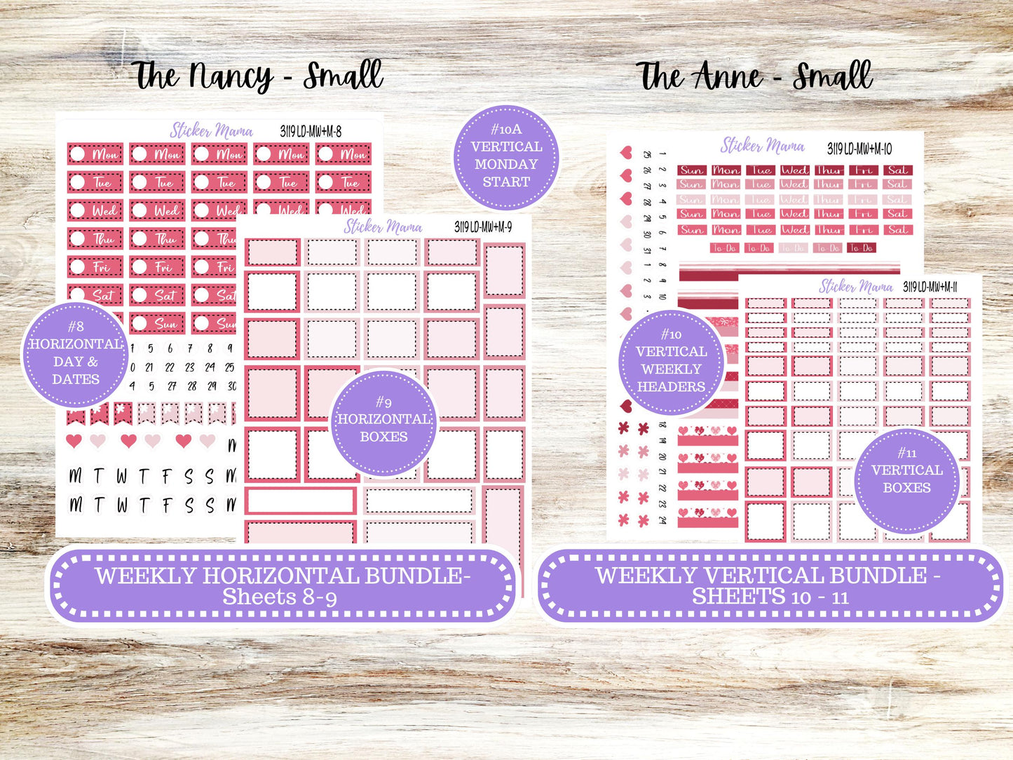 LD SMALL "The Anne" & "The Nancy" || MINI Week + Month Planner Kit #3119 || Laurel Denise Horizontal Vertical || February || 10-25