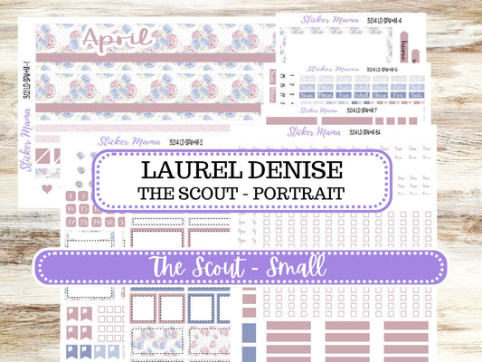 LD Small "The Scout" || PORTRAIT Weekly + Monthly Planner Kit #3214 || April Peony Palace || Laurel Denise Kit Portrait  || 12-25