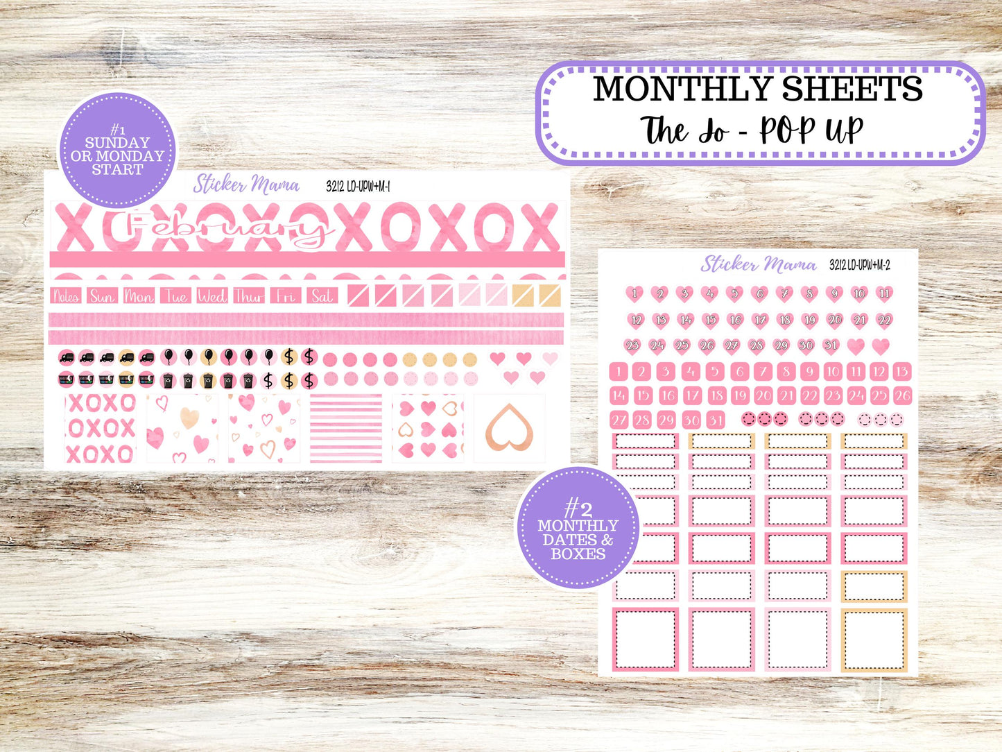 LD POP-UP Week+Month Planner Kit #3212 || The Jo || Love Notes || Laurel Denise Kit || Laurel Denise Stickers || 10-25