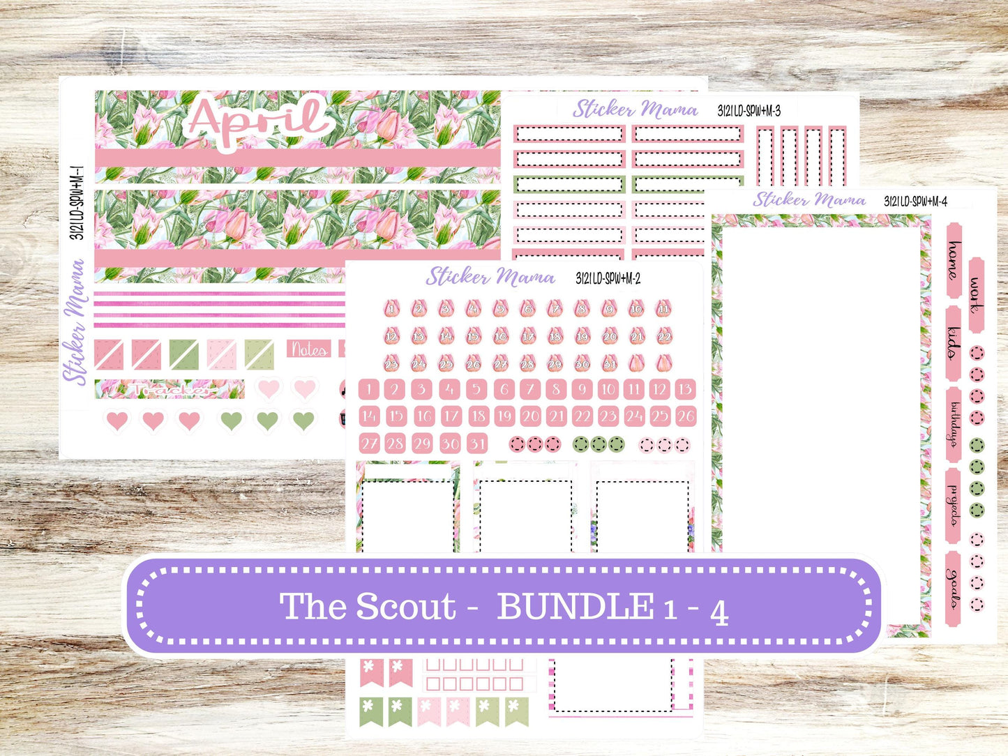 LD Small "The Scout" || PORTRAIT Weekly + Monthly Planner Kit #3121 || April Eater Petals || Laurel Denise Kit Portrait  || 12-25