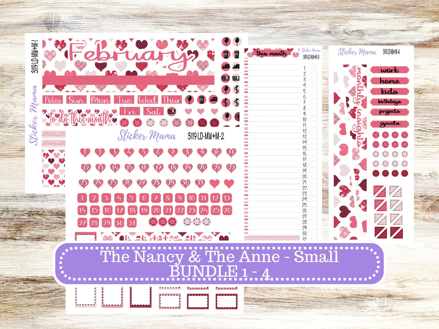 LD SMALL "The Anne" & "The Nancy" || MINI Week + Month Planner Kit #3119 || Laurel Denise Horizontal Vertical || February || 10-25