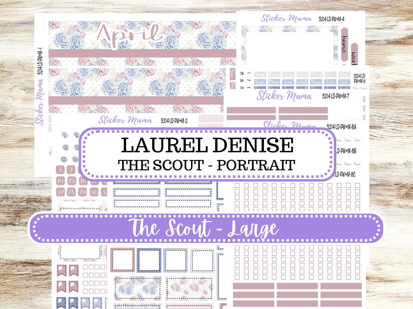 LD Large "The Scout" || PORTRAIT Weekly + Monthly Planner Kit #3214 || April Peony Palace || Laurel Denise Kit Portrait || 12-25