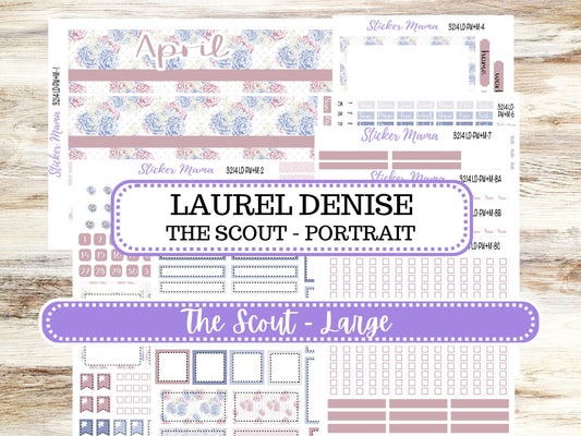 LD Large "The Scout" || PORTRAIT Weekly + Monthly Planner Kit #3214 || April Peony Palace || Laurel Denise Kit Portrait || 12-25