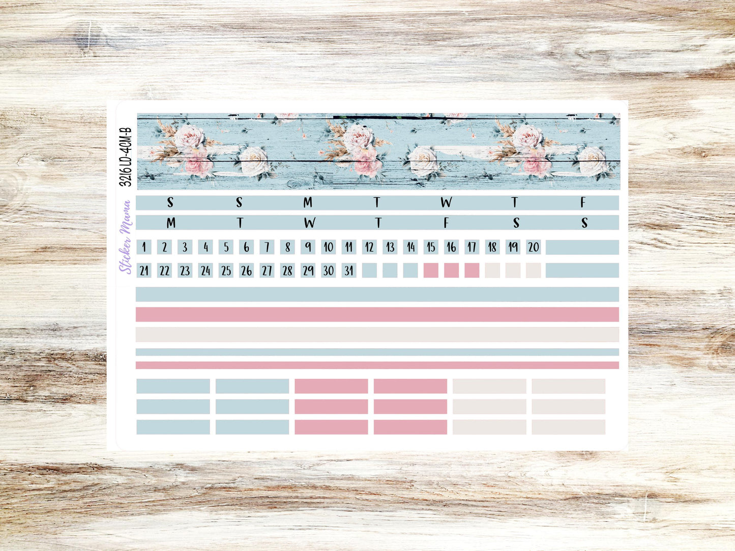 Banner Set || Laurel Denise Small Rose || 4 Column || Monthly Header Kit
