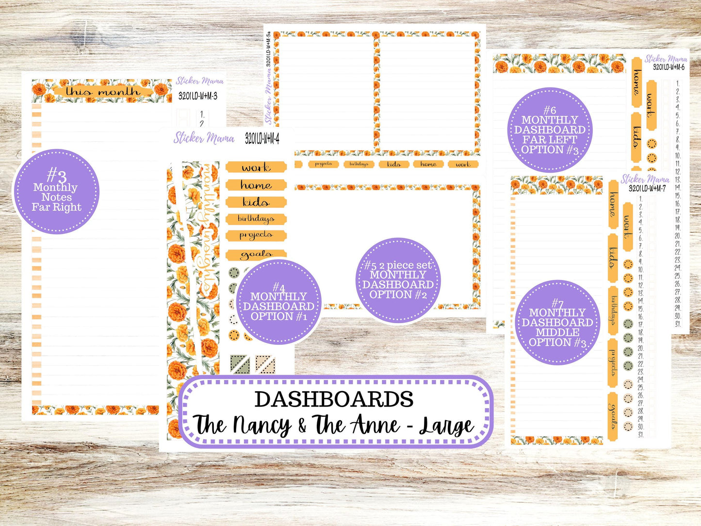 Laurel Denise Large Nancy & Anne Planner Sticker Kit | Vertical Horizontal Week + Month | Month of your Choice 3201 Fall Colors | 5-26