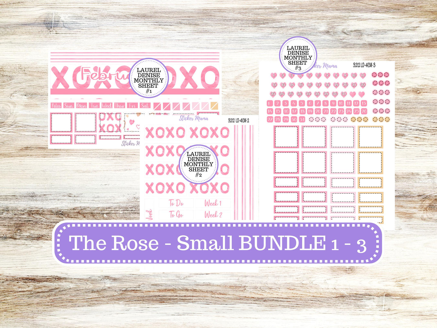 LD "Th Rose" Small || 4 COLUMN Mini (formerly the project mini) Size Planner Kit #3212 || Love Notes || Project Stickers || 10-25