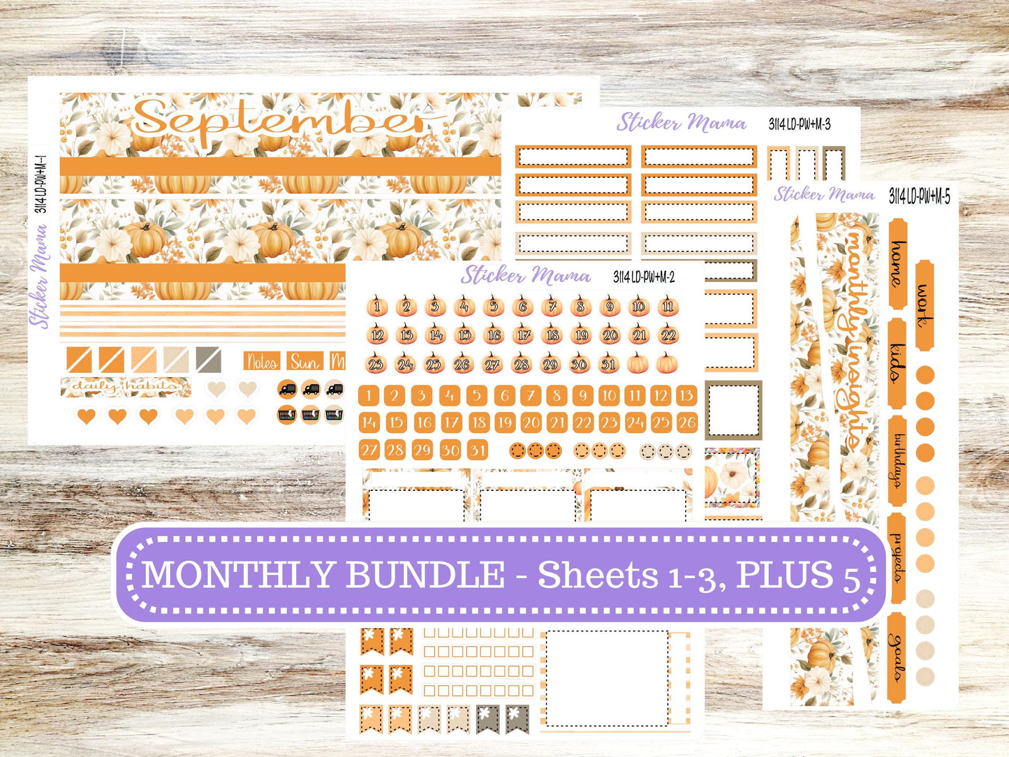 LAUREL DENISE PORTRAIT Weekly + Monthly September Planner Kit #3114 || Pumpkin Paradise || Laurel Denise Kit Portrait || June 25