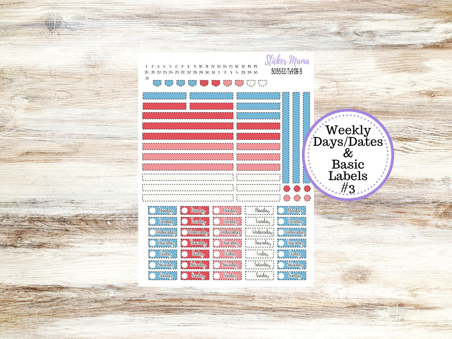 Erin Condren Dashboard Planner Sticker | Kit DB-3205 Patriotic Festivities