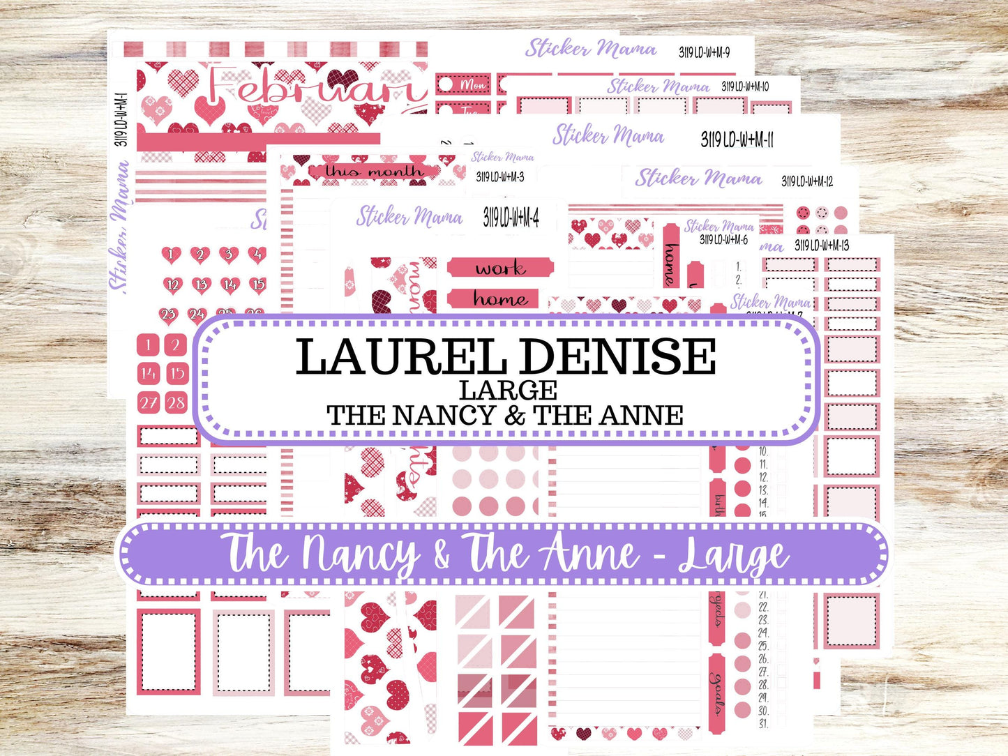 LD “The Nancy & Anne” Large || Week + Month PLANNER Monthly Kit #3119 || Laurel Denise Horizontal Vertical Kit || February || 10-25